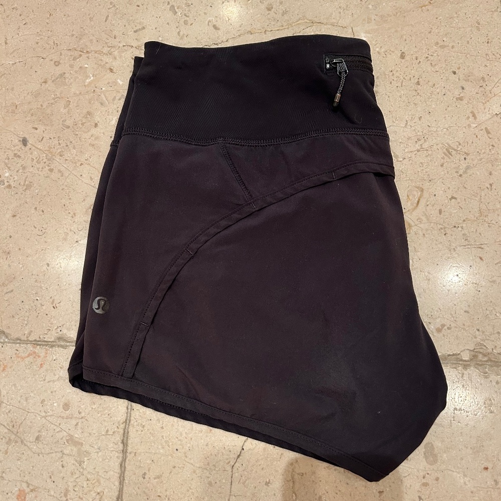 Lululemon Run Times Short 4" Black Size 8